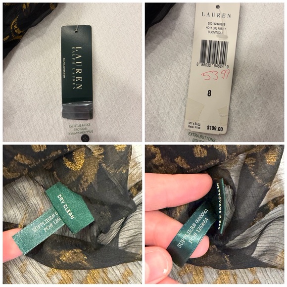 NWT Lauren Ralph Lauren Y2K Luxury 90’s Floral Mesh Wrap Blouse Size 8 Festival - Picture 17 of 17